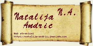 Natalija Andrić vizit kartica